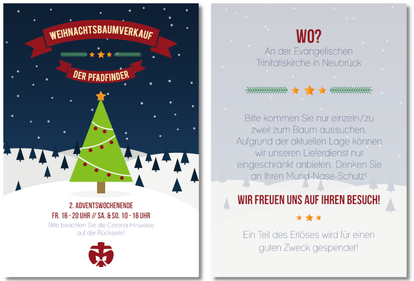 Vorschau des Weihnachtsbaumverkaufs-Flyers